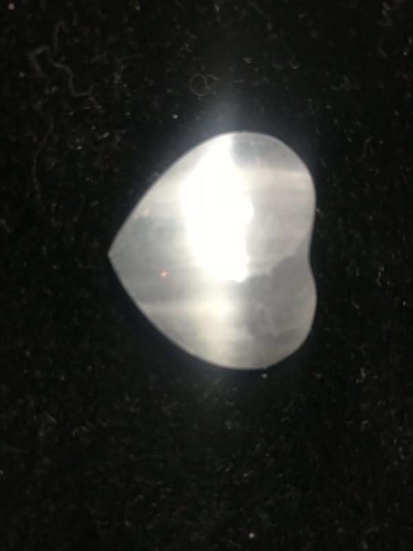Selenite Heart Morocco 30-35 MM Puffy Front/Flat Back Cabachon style